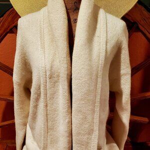 Unisex 100% Baby Alpaca Long Sweater – Handcrafted Andean Warmth, Beige -Large